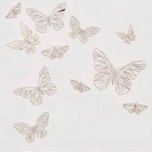 NWT KIM SEYBERT X BACCARAT WHITE LINEN DIAMANT BUTTERFLIES SET OF 2 NAPKINS